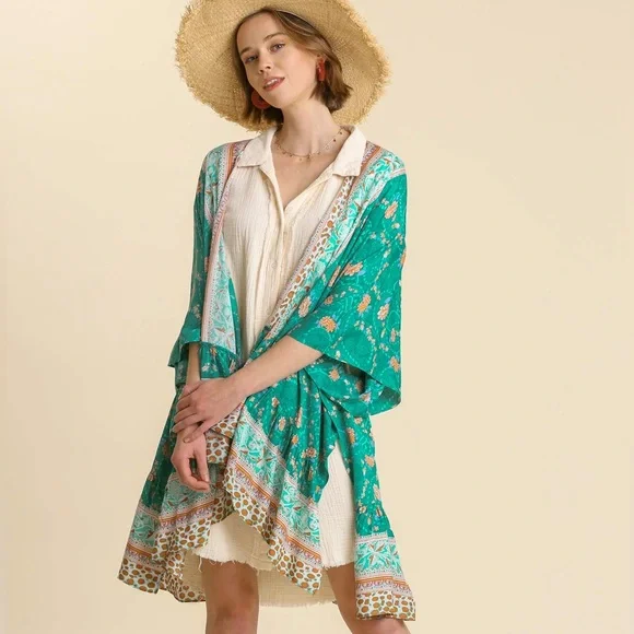 Umgee NWT Boutique Kimono Boho Art Deco Victorian Bohemian Hippy S M L - Picture 3 of 11